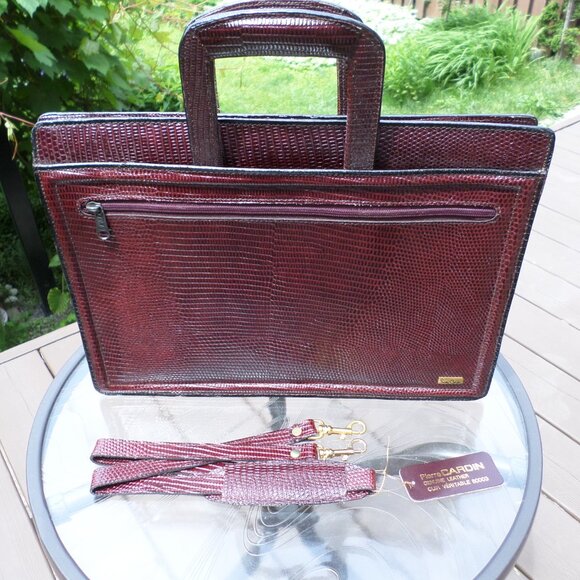 Authentic Pierre Cardin Patent Leather briefcase New Condition With Tags - Picture 4 of 4
